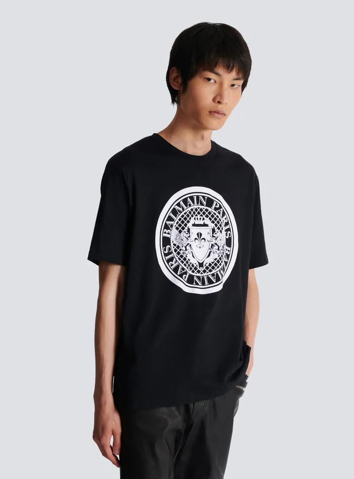 Balmain Coin Tshirt Black Men TShirts