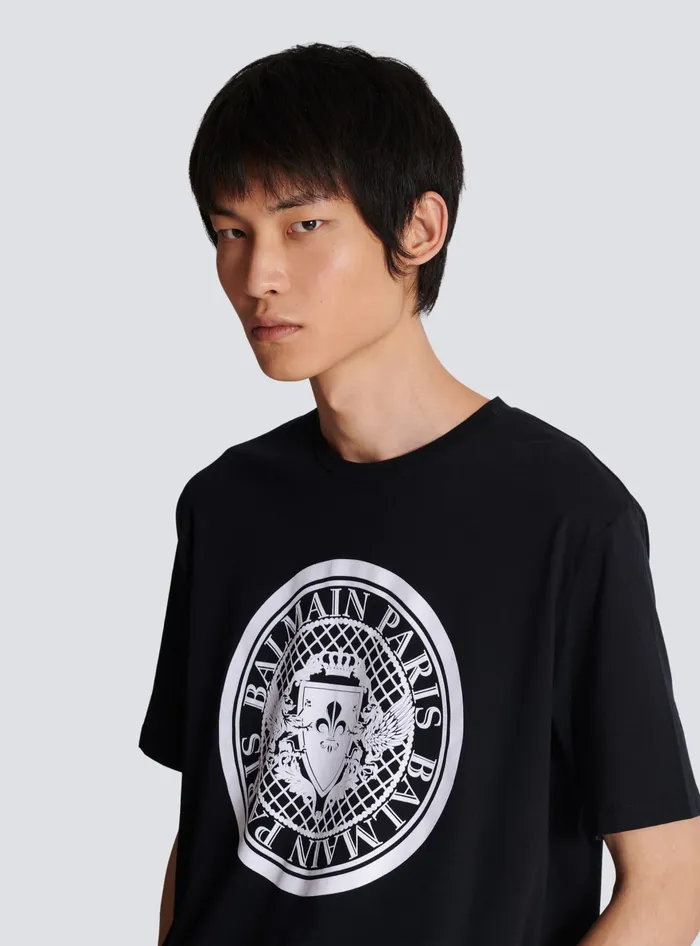 Balmain Coin Tshirt Black Men TShirts