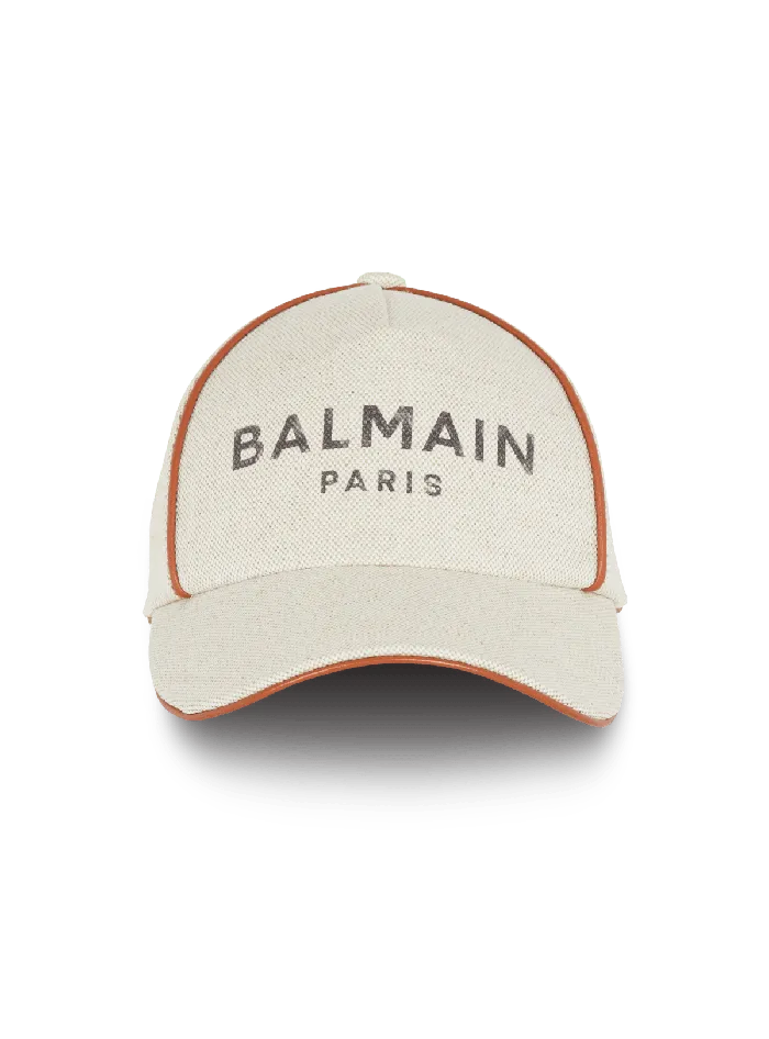 Balmain Cotton BArmy Cap With Logo White Women Hats And Caps