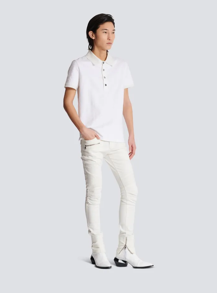 Balmain Cotton Piqueacute Polo White Men Shirts And Polos