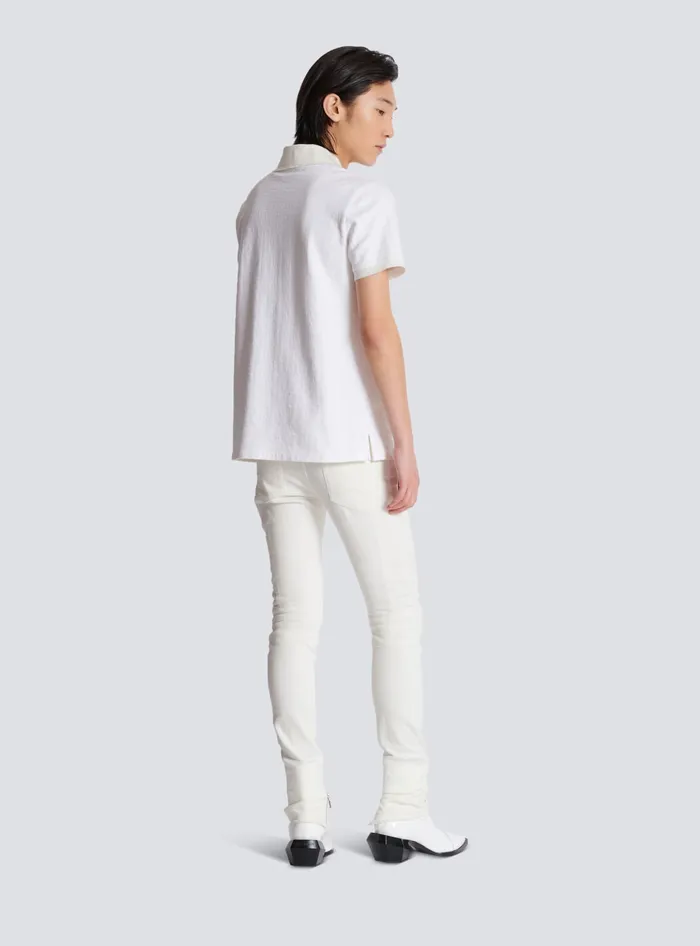 Balmain Cotton Piqueacute Polo White Men Shirts And Polos