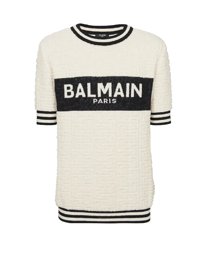 Balmain Cotton Terry Tshirt White Men TShirts