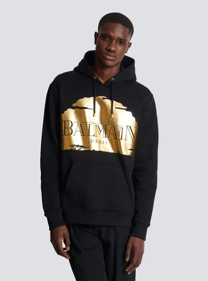 Balmain Disney X The Lion King 8211 Sunset Hoodie Black Men Sweatshirts