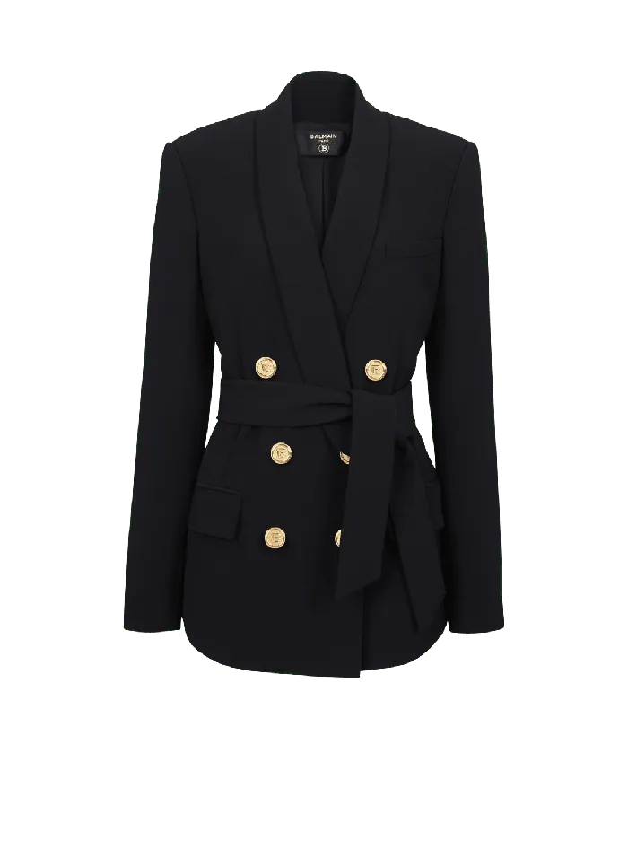 Balmain Doublebreasted Fuchsia Ecodesigned Blazer Black Women Jackets And Blazers