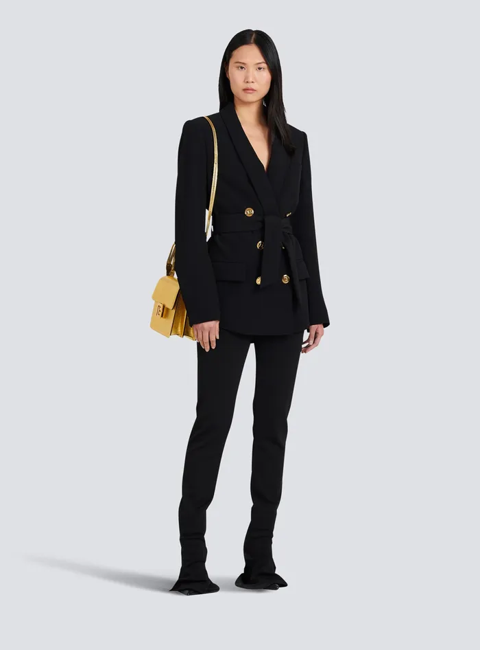 Balmain Doublebreasted Fuchsia Ecodesigned Blazer Black Women Jackets And Blazers