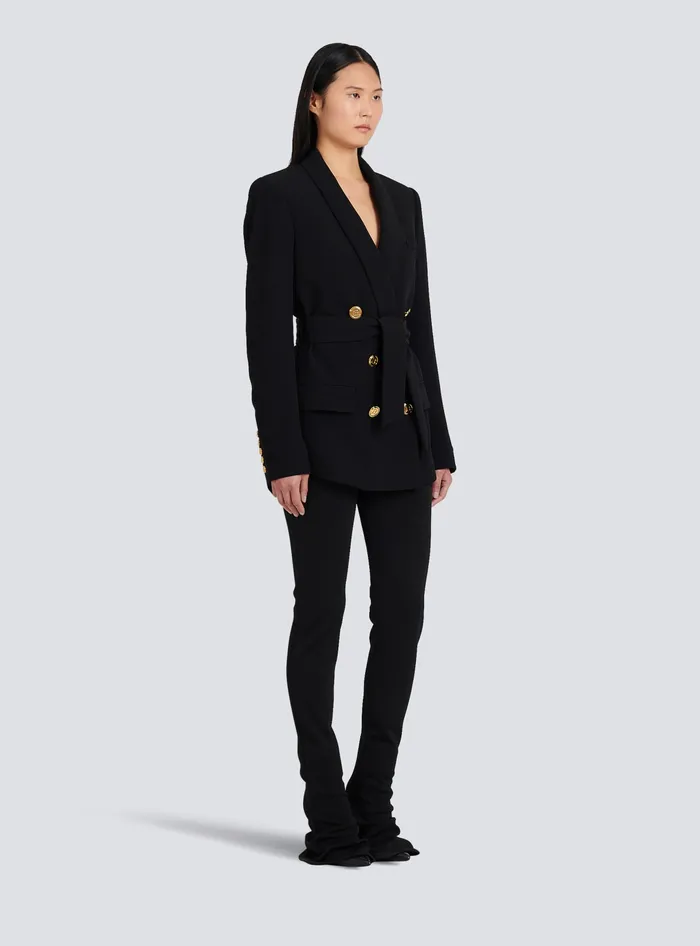Balmain Doublebreasted Fuchsia Ecodesigned Blazer Black Women Jackets And Blazers