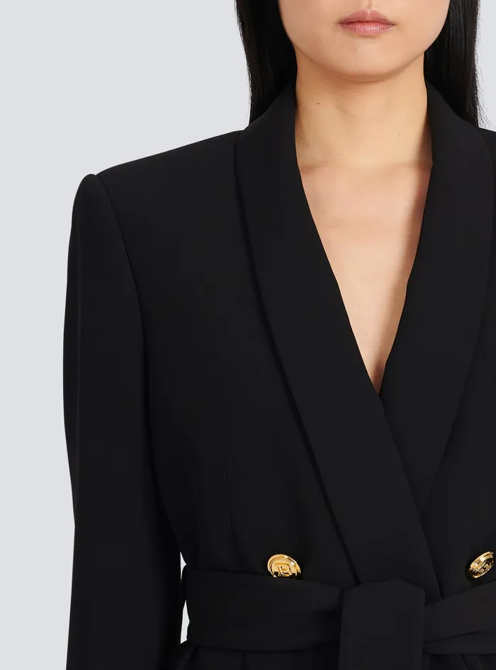 Balmain Doublebreasted Fuchsia Ecodesigned Blazer Black Women Jackets And Blazers