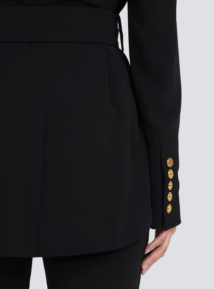Balmain Doublebreasted Fuchsia Ecodesigned Blazer Black Women Jackets And Blazers