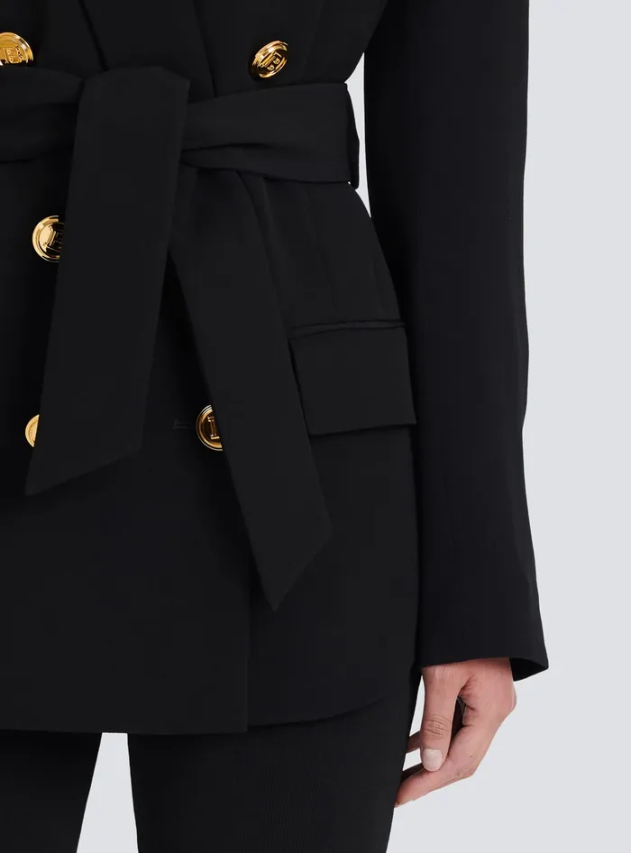 Balmain Doublebreasted Fuchsia Ecodesigned Blazer Black Women Jackets And Blazers