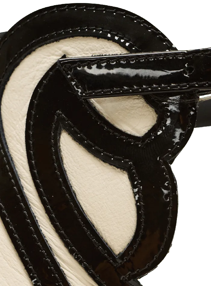 Balmain Eden Sandals In Twotone Leather Black Women High Heels and Pumps