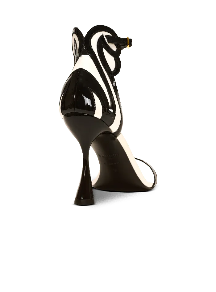 Balmain Eden Sandals In Twotone Leather Black Women High Heels and Pumps