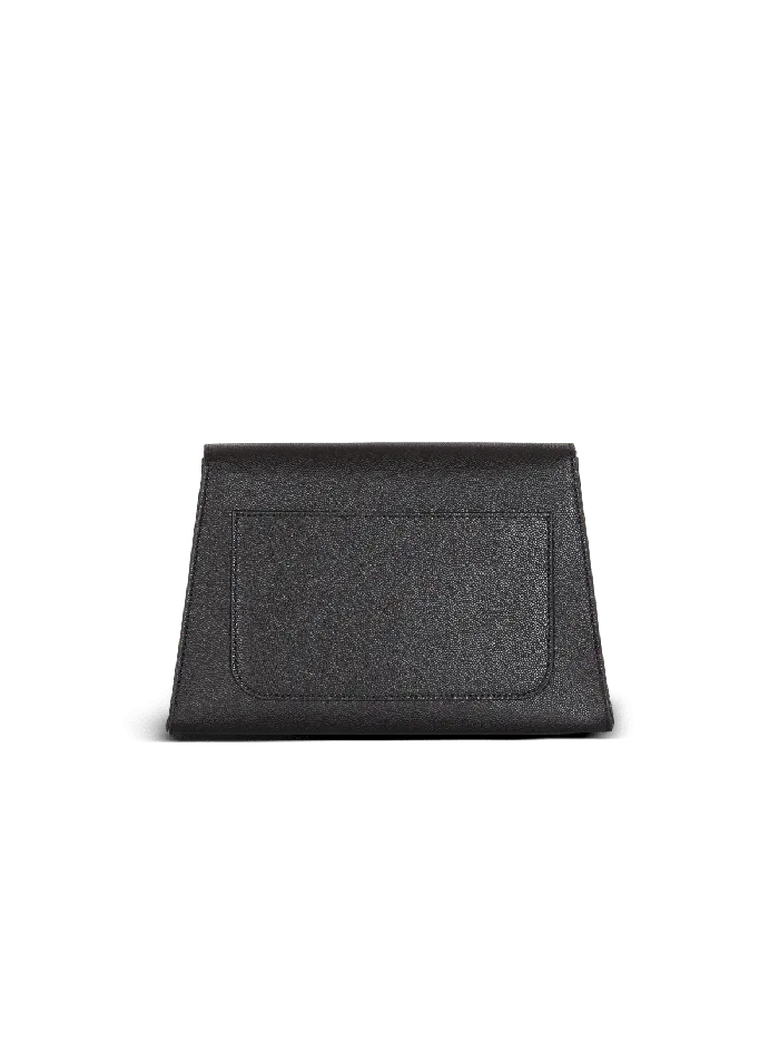 Balmain Emblegraveme Flap Grained Calfskin Bag Black Women Clutches