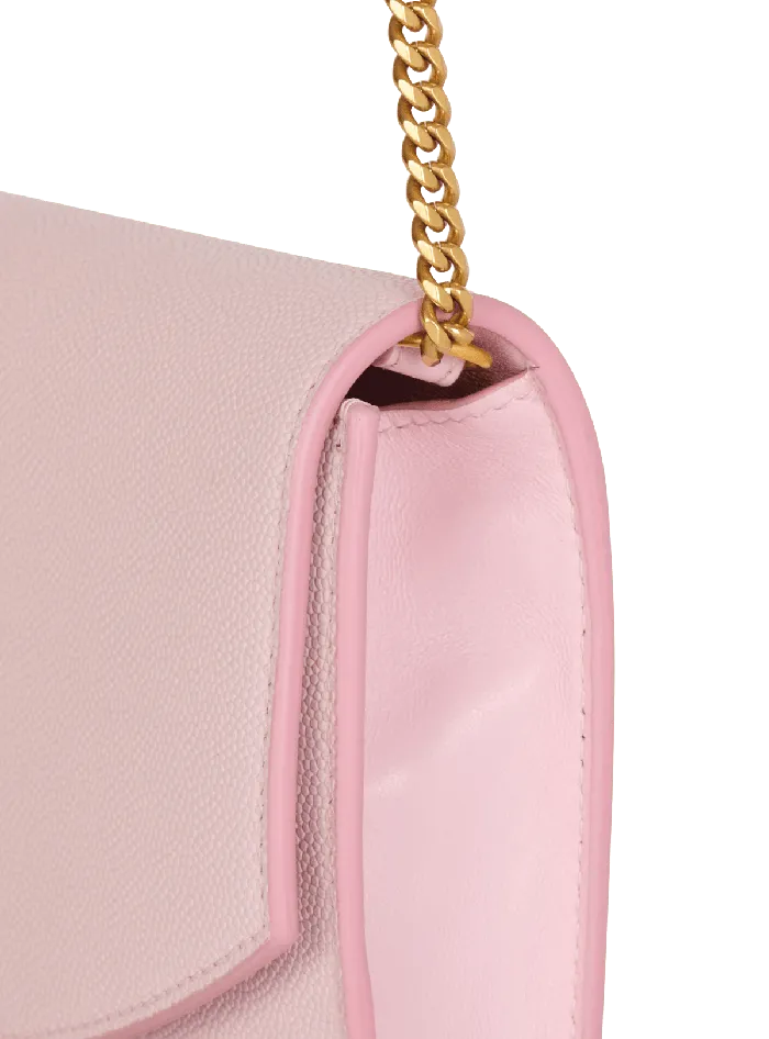 Balmain Emblegraveme Grained Calfskin Clutch Pink Women Small Leather Goods