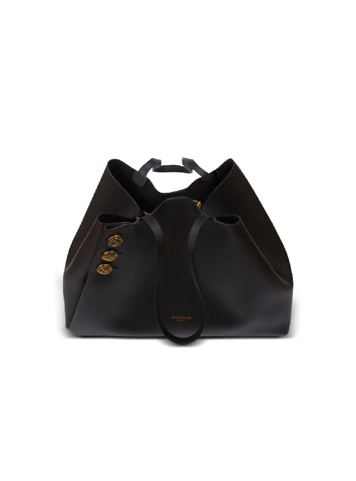Balmain Emblegraveme Leather Tote Bag Black Women Tote Bags