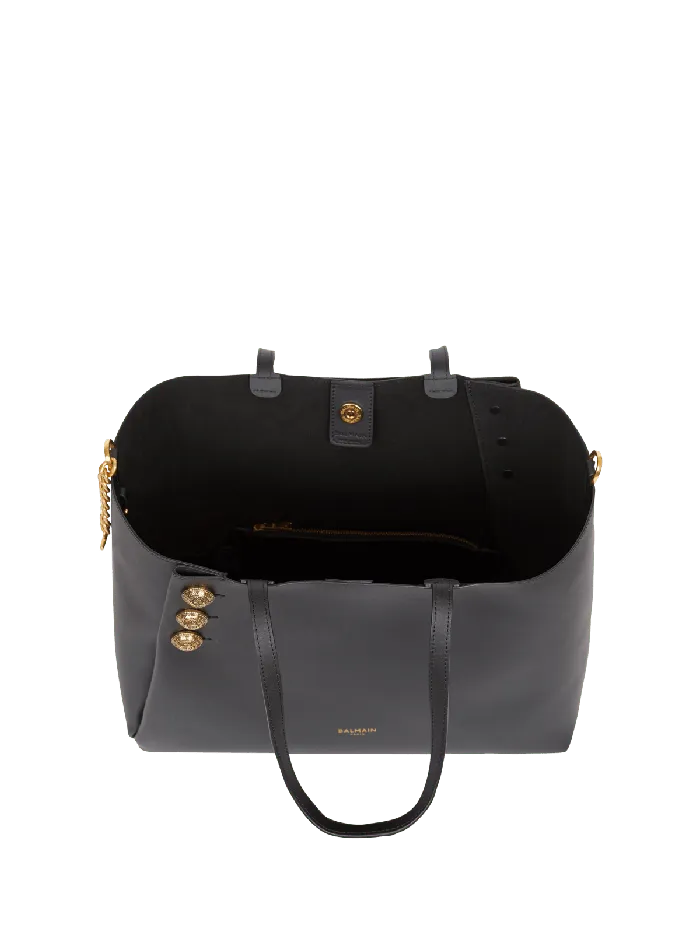 Balmain Emblegraveme Leather Tote Bag Black Women Tote Bags