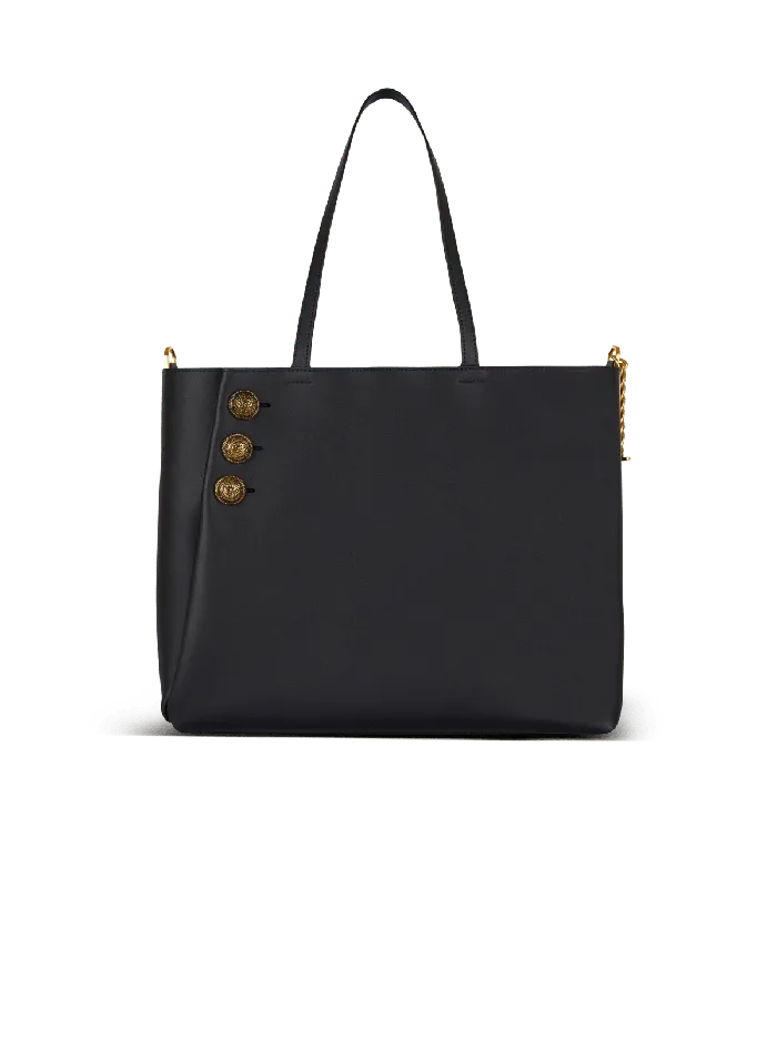 Balmain Emblegraveme Leather Tote Bag Black Women Tote Bags