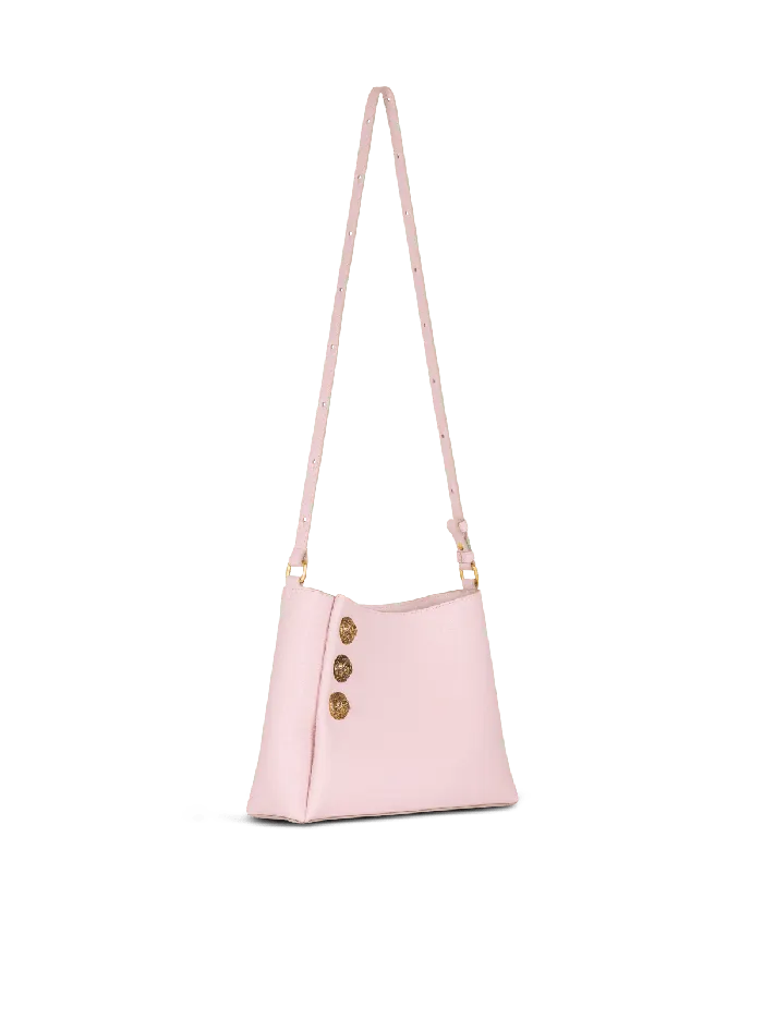 Balmain Emblegraveme Shoulder Bag In Grained Calfskin Pink Women Shoulder Bags