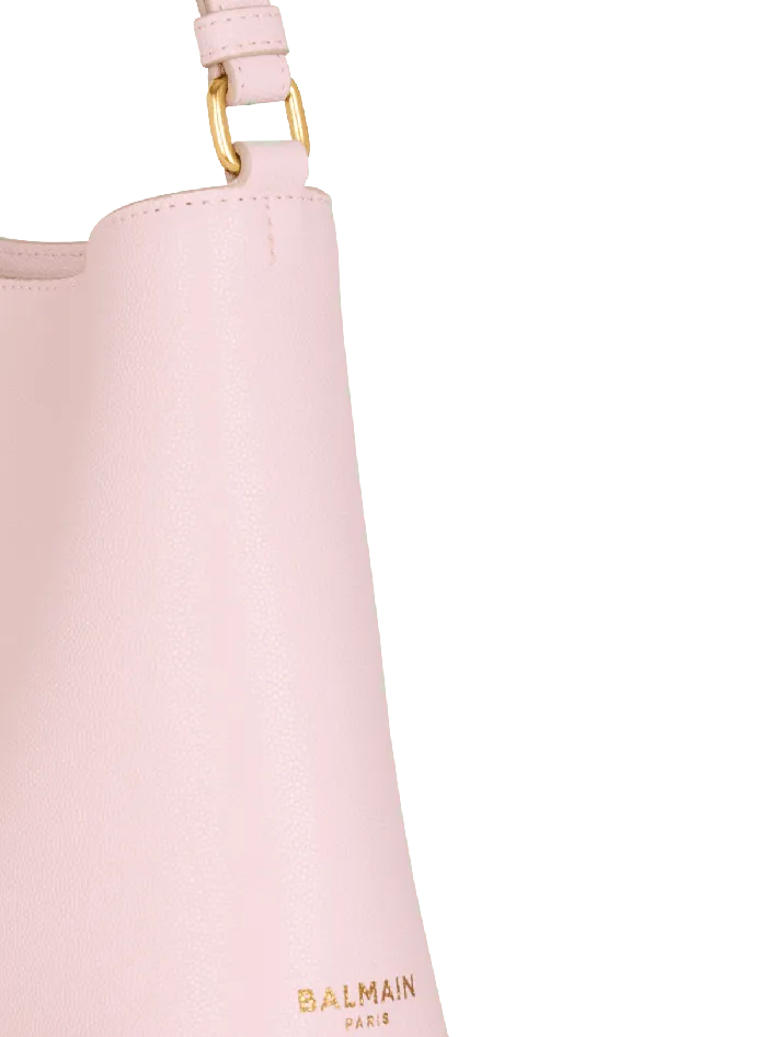 Balmain Emblegraveme Shoulder Bag In Grained Calfskin Pink Women Shoulder Bags