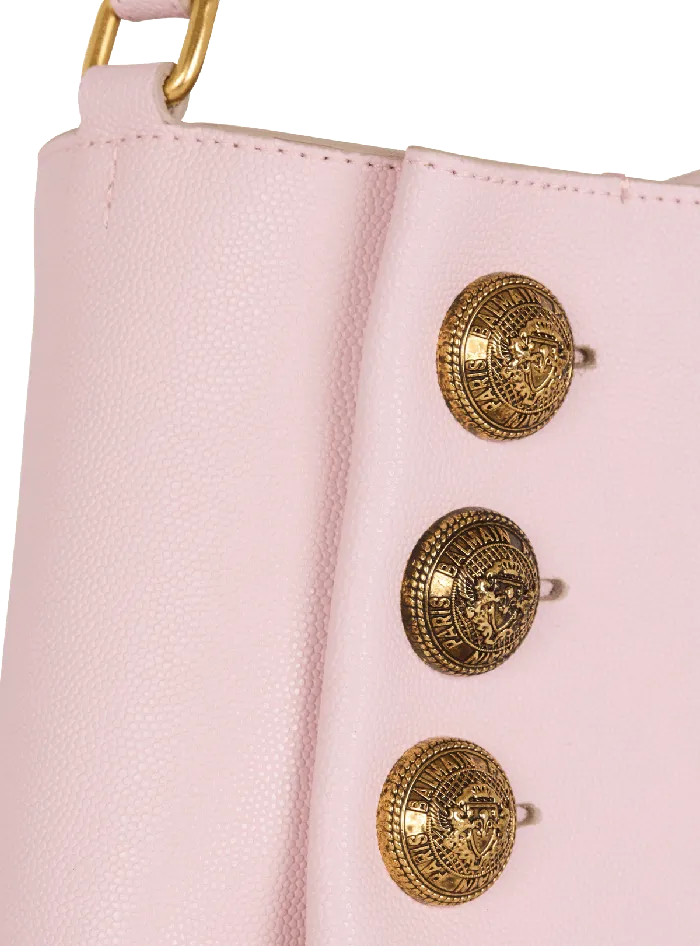 Balmain Emblegraveme Shoulder Bag In Grained Calfskin Pink Women Shoulder Bags