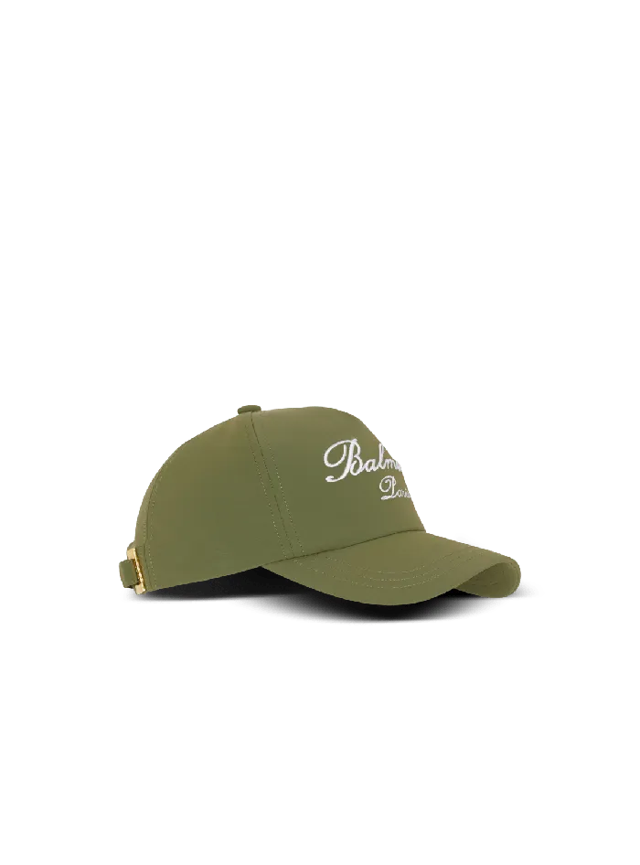 Balmain Embroidered Paris Cap Khaki Men Hats And Caps