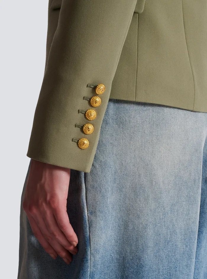 Balmain Grain De Poudre 6button Jacket Khaki Women Jackets And Blazers