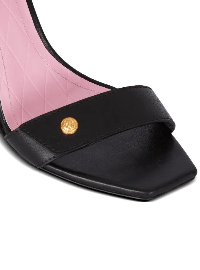 Balmain Heeled Eva Sandals In Calfskin Black Women High Heels and Pumps