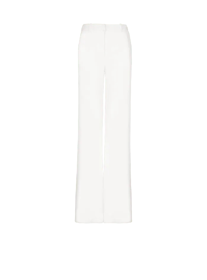 Balmain Highwaisted Crepe Trousers White Women Trousers And Shorts