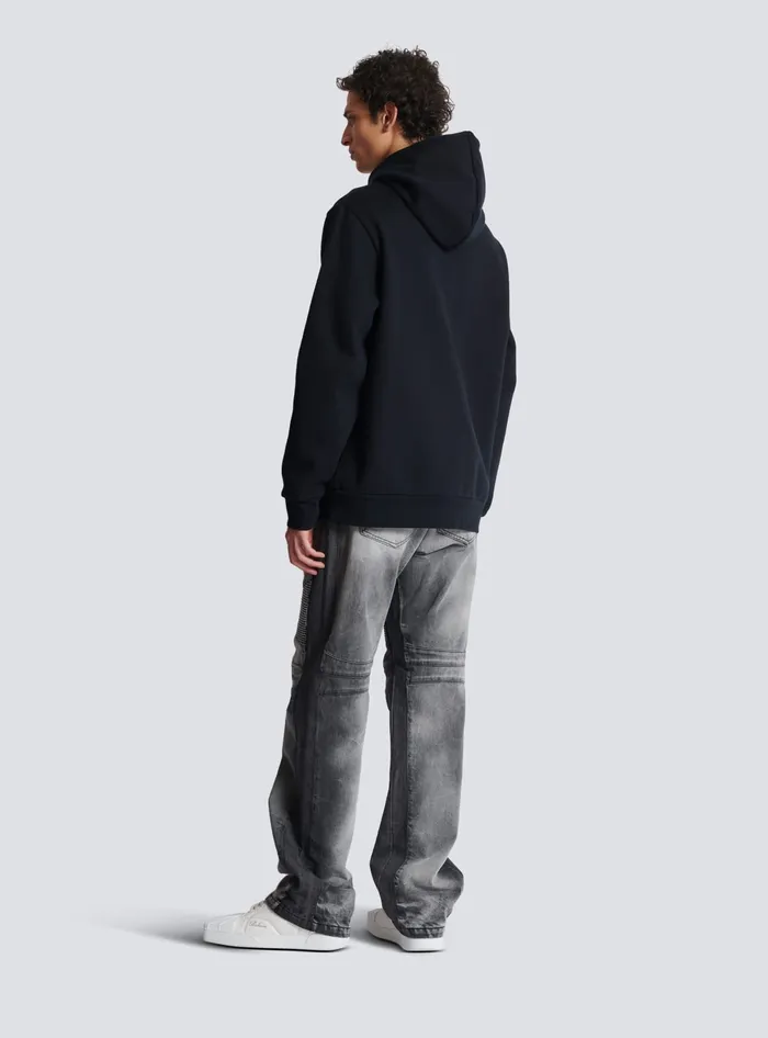 Balmain Hoodie With Vintage Lips Print Black Men Sweatshirts