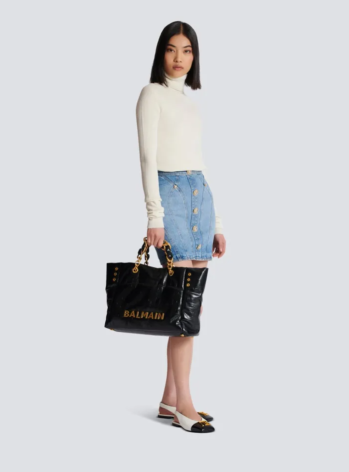 Balmain Knitted Turtleneck Jumper Beige Women Knitwear