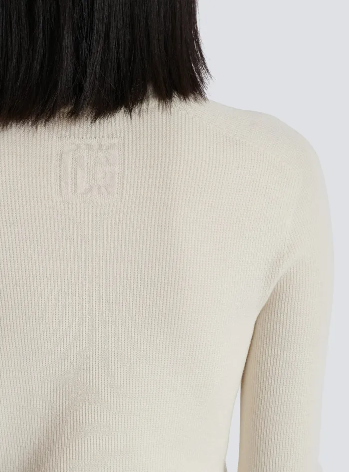 Balmain Knitted Turtleneck Jumper Beige Women Knitwear