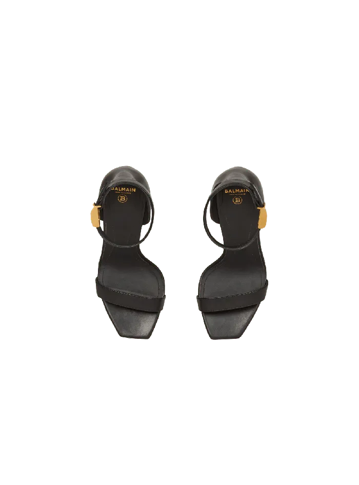 Balmain Leather Uma Sandals Black Women High Heels and Pumps