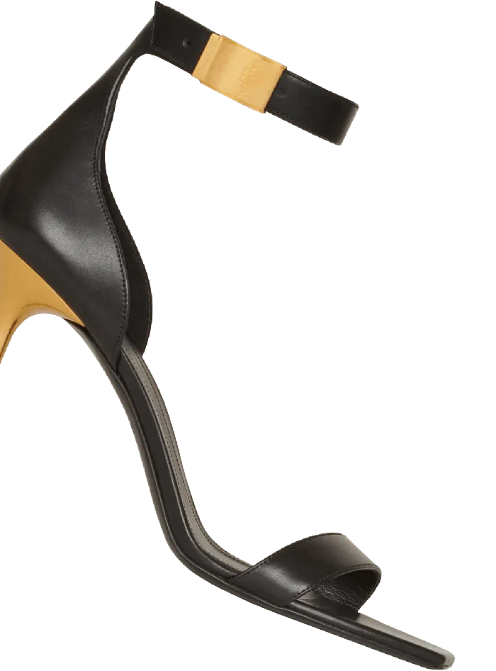 Balmain Leather Uma Sandals Black Women High Heels and Pumps