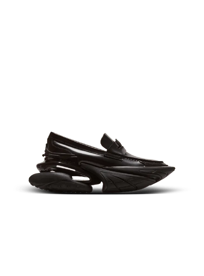 Balmain Main Lab Unicorn Glazed Loafer Sneakers Black Men Sneakers