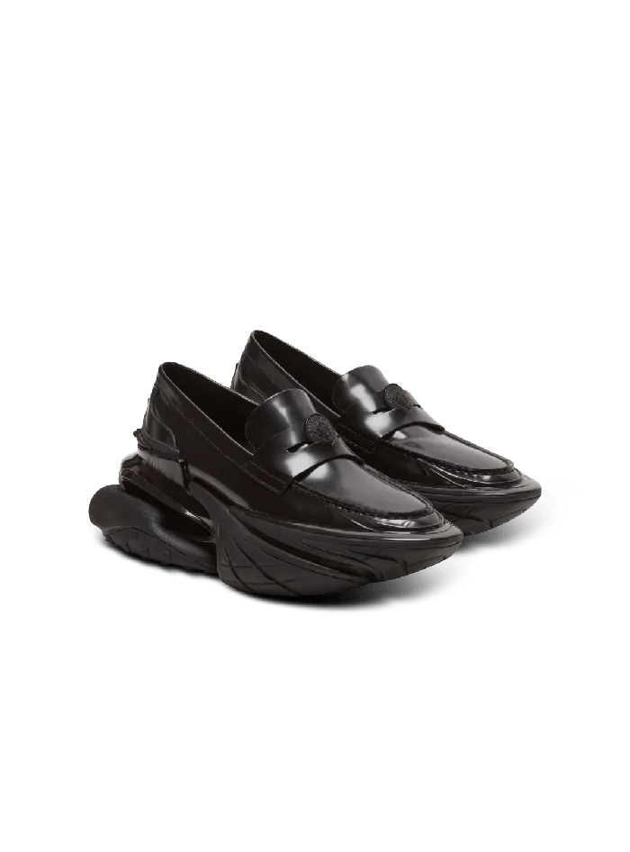 Balmain Main Lab Unicorn Glazed Loafer Sneakers Black Men Sneakers