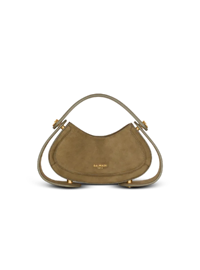 Balmain Medium Suede Jolie Madame Bag Khaki Women Handbags