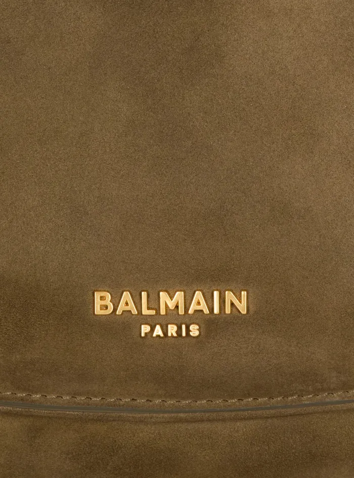 Balmain Medium Suede Jolie Madame Bag Khaki Women Handbags