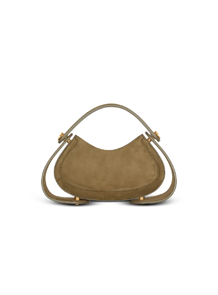 Balmain Medium Suede Jolie Madame Bag Khaki Women Handbags