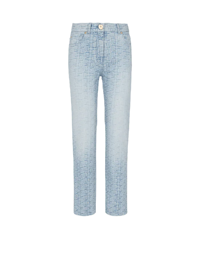 Balmain Monogram Classic Jeans Blue Women Denim