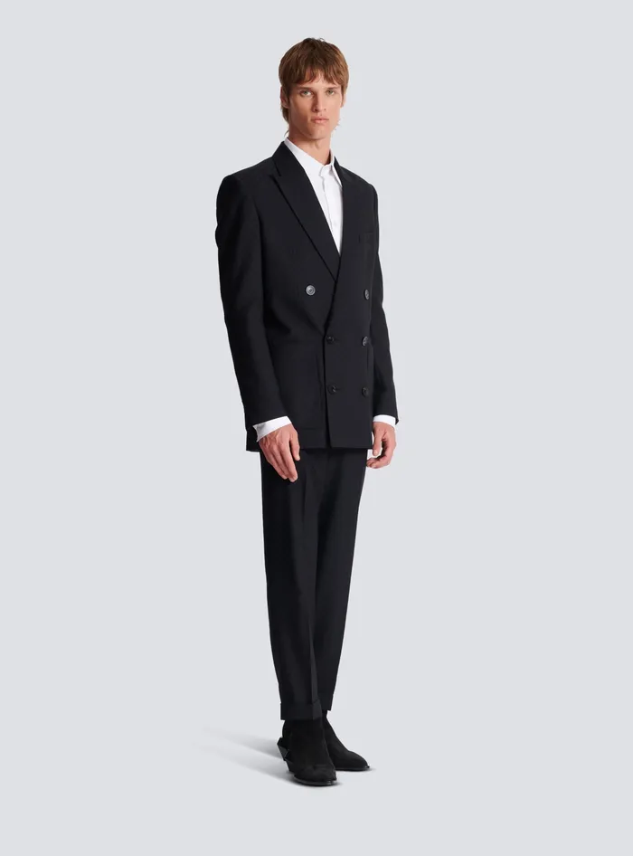 Balmain Monogram Jacquard Blazer Black Men Jackets And Blazers