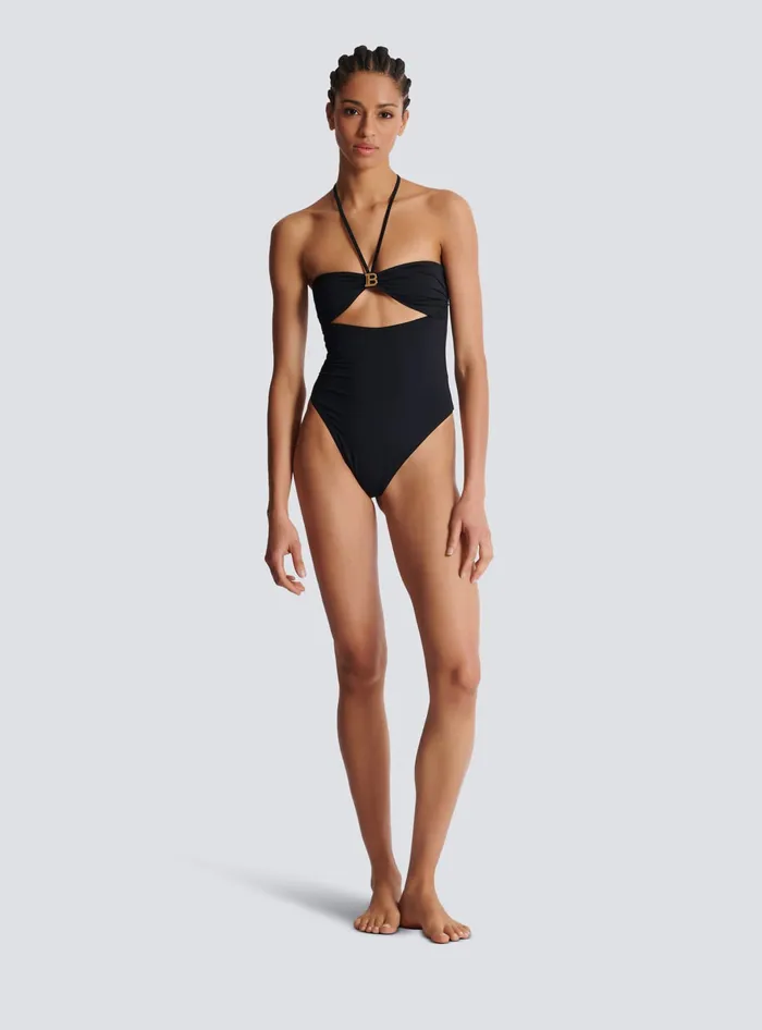 Balmain Onepiece Swimsuit With Cutout Black Women Swimwear