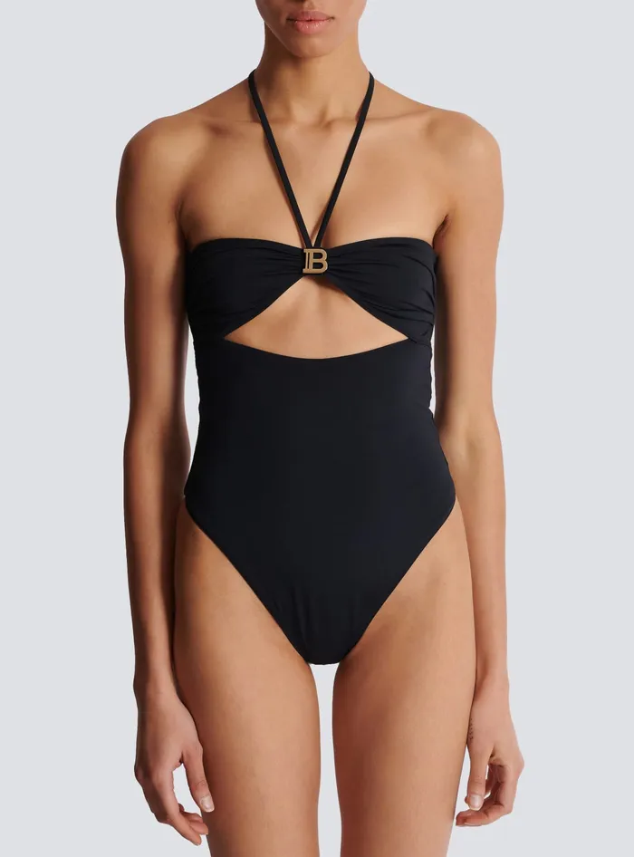 Balmain Onepiece Swimsuit With Cutout Black Women Swimwear