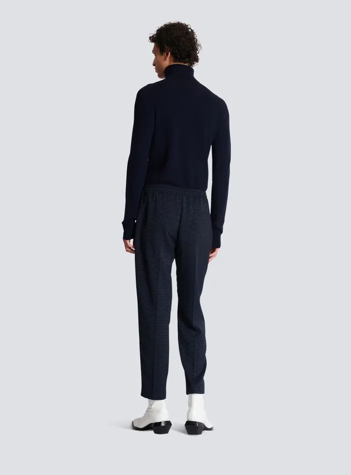Balmain PB Labyrinth Jacquard Trousers Navy Men Trousers And Shorts