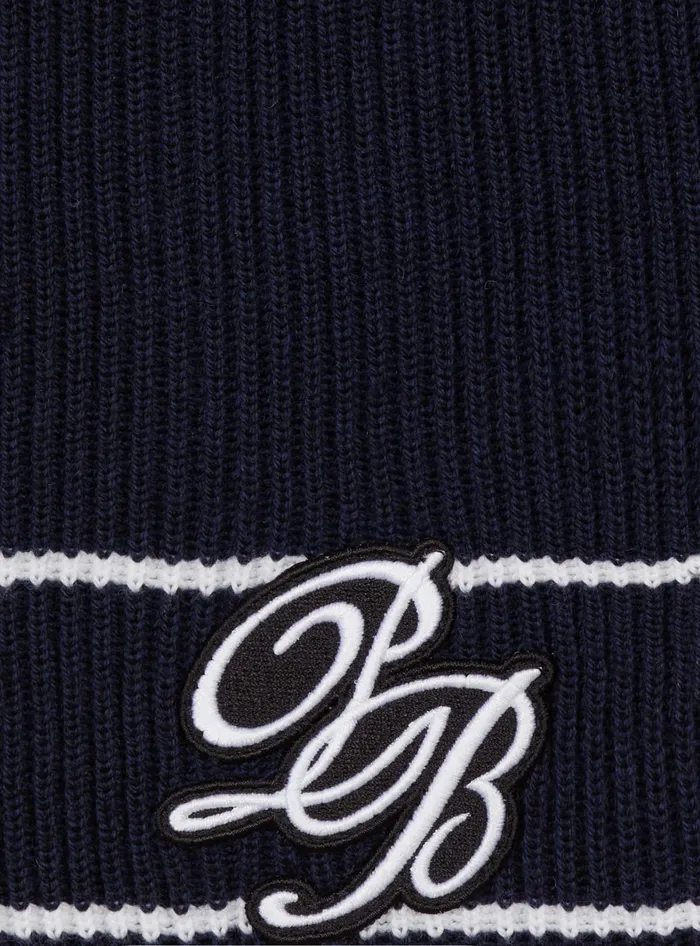 Balmain PB Patch Scarf Navy Men Scarves