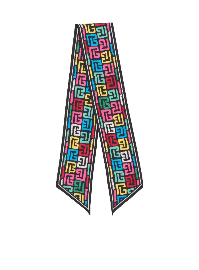 Balmain Pop Monogram Printed Bandana Multicolor Women Scarves