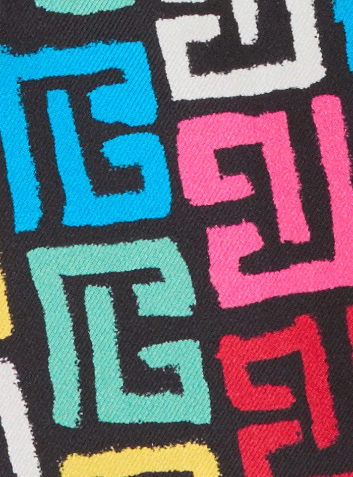 Balmain Pop Monogram Printed Bandana Multicolor Women Scarves