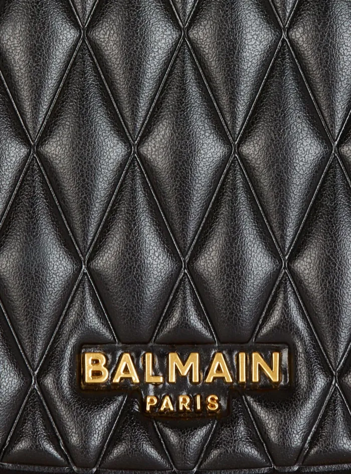 Balmain Quilted Medium Jolie Madame Bag Gold Women Handbags