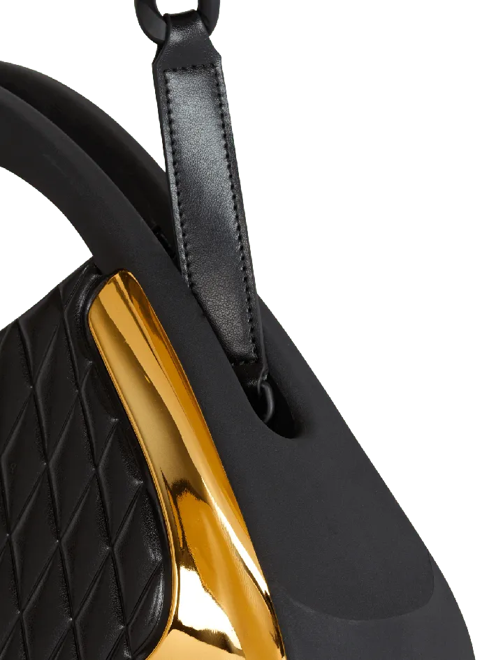 Balmain Quilted Medium Jolie Madame Bag Gold Women Handbags