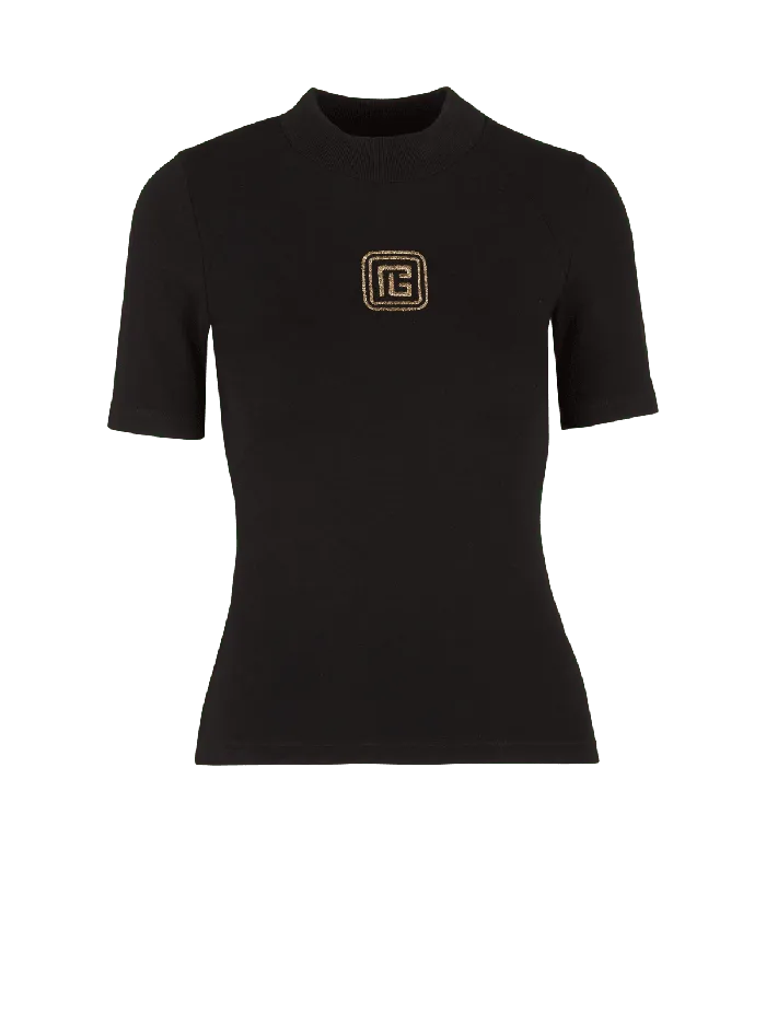 Balmain Retro PB Tshirt Black Women TShirts