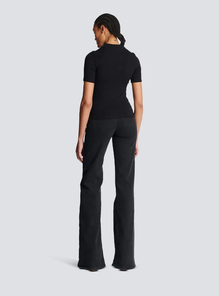 Balmain Retro PB Tshirt Black Women TShirts