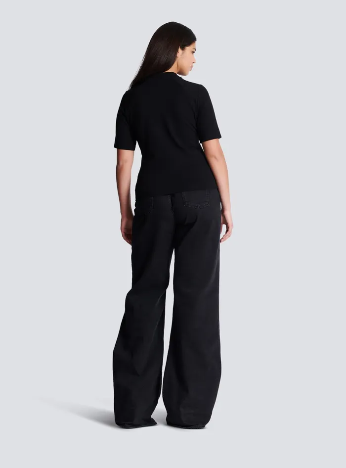 Balmain Retro PB Tshirt Black Women TShirts